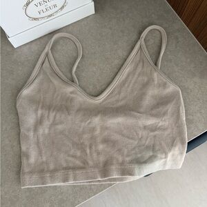 Joah Brown Strappy FlexRib Crop Tank Dune